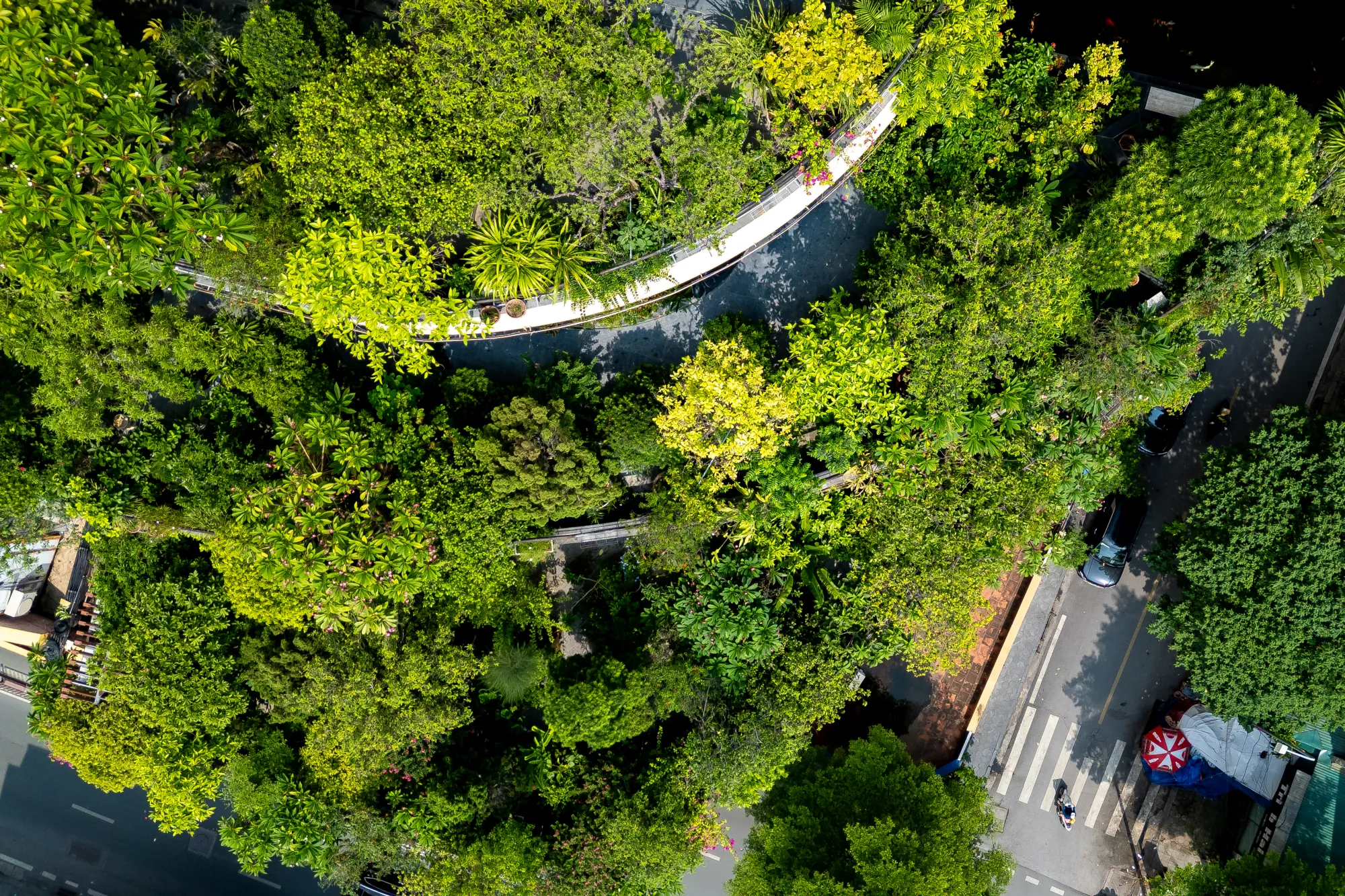 Aerial view of the integrated gardens at Dream Hotel & Apartment